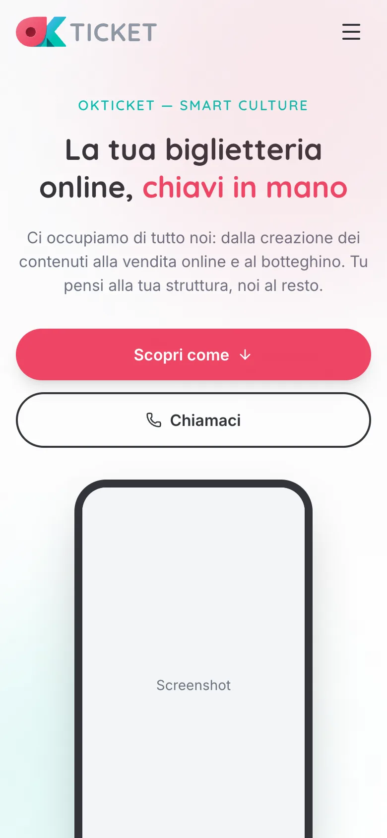 La prima proposta vista da un telefono